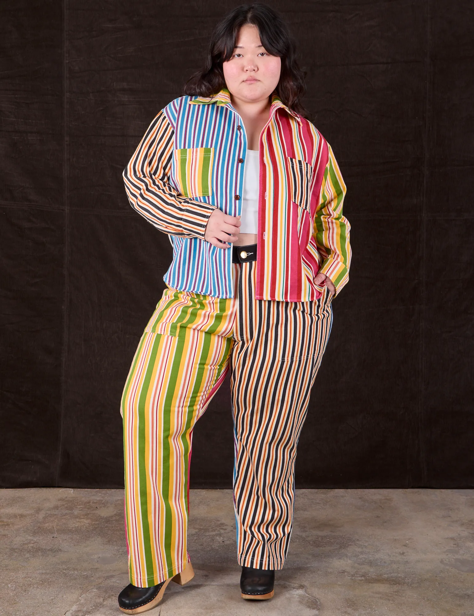 Mixed Stripe Work Pants