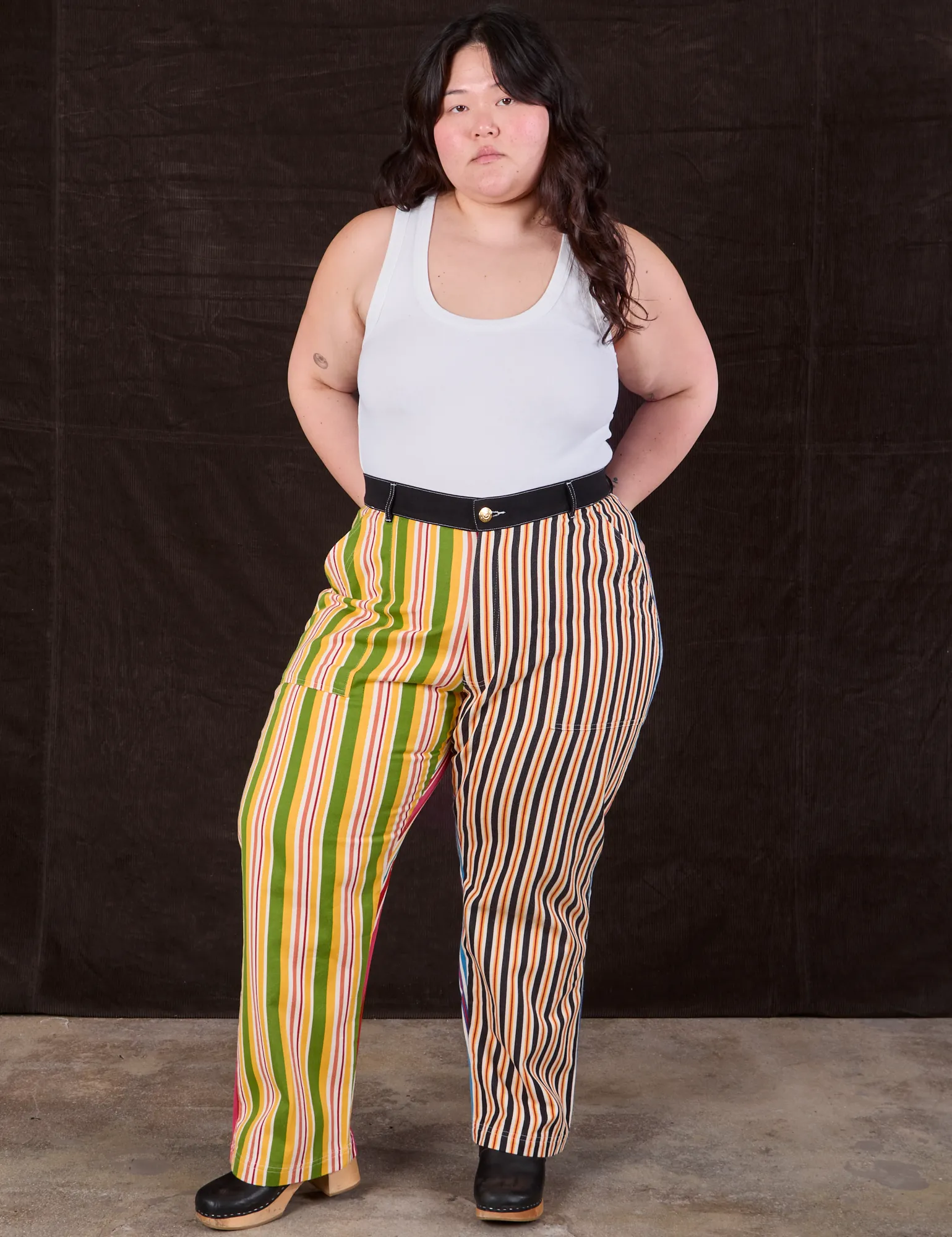 Mixed Stripe Work Pants