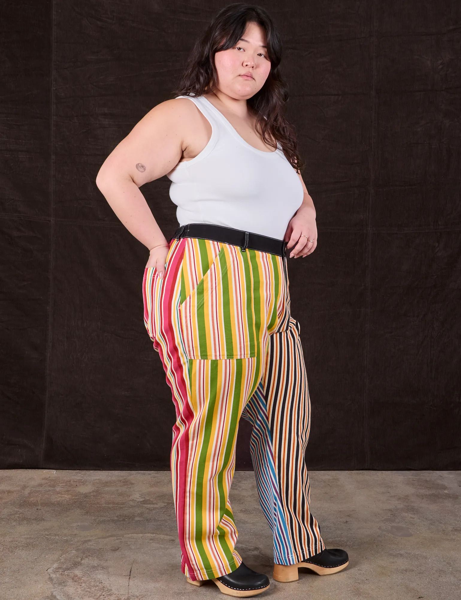 Mixed Stripe Work Pants