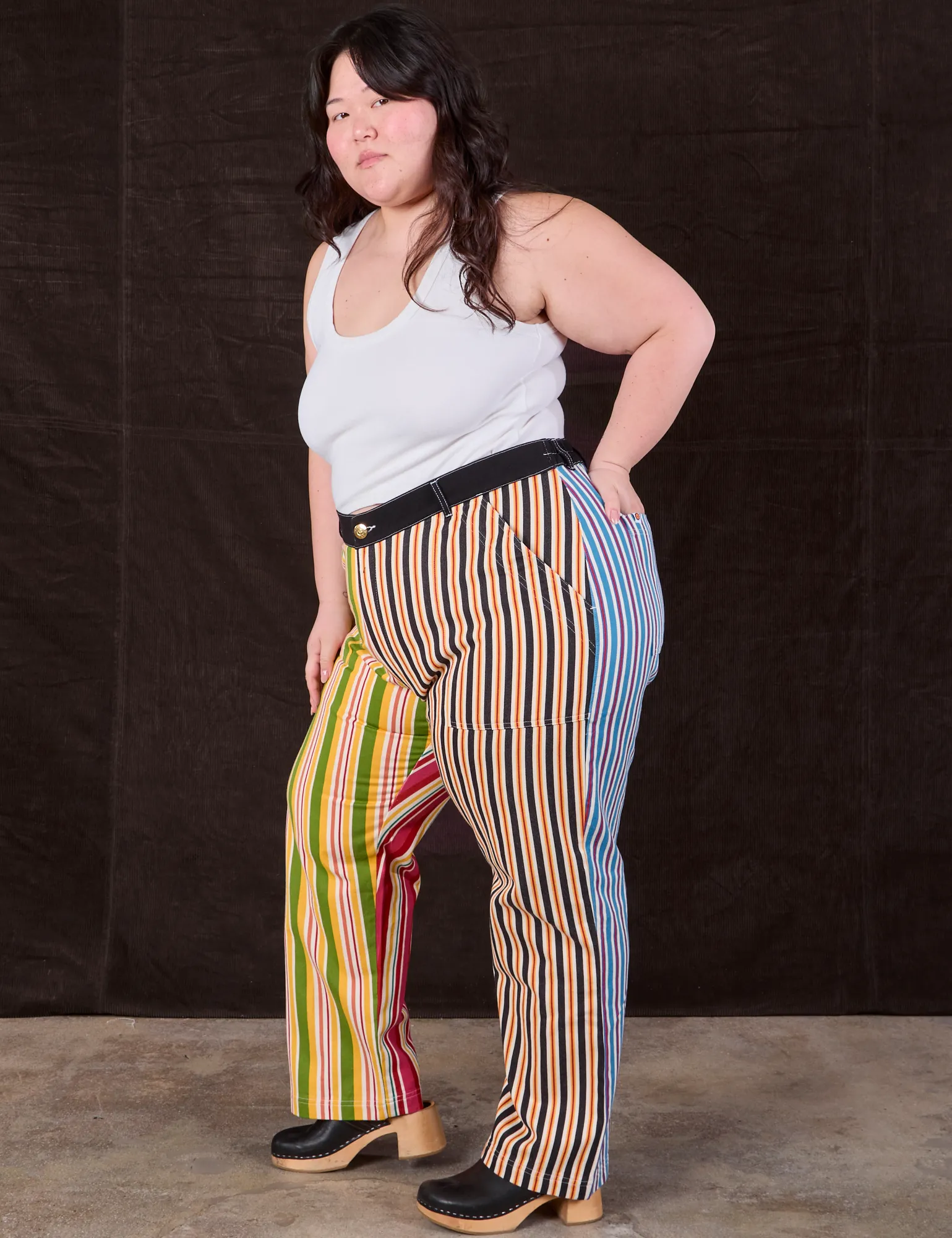Mixed Stripe Work Pants