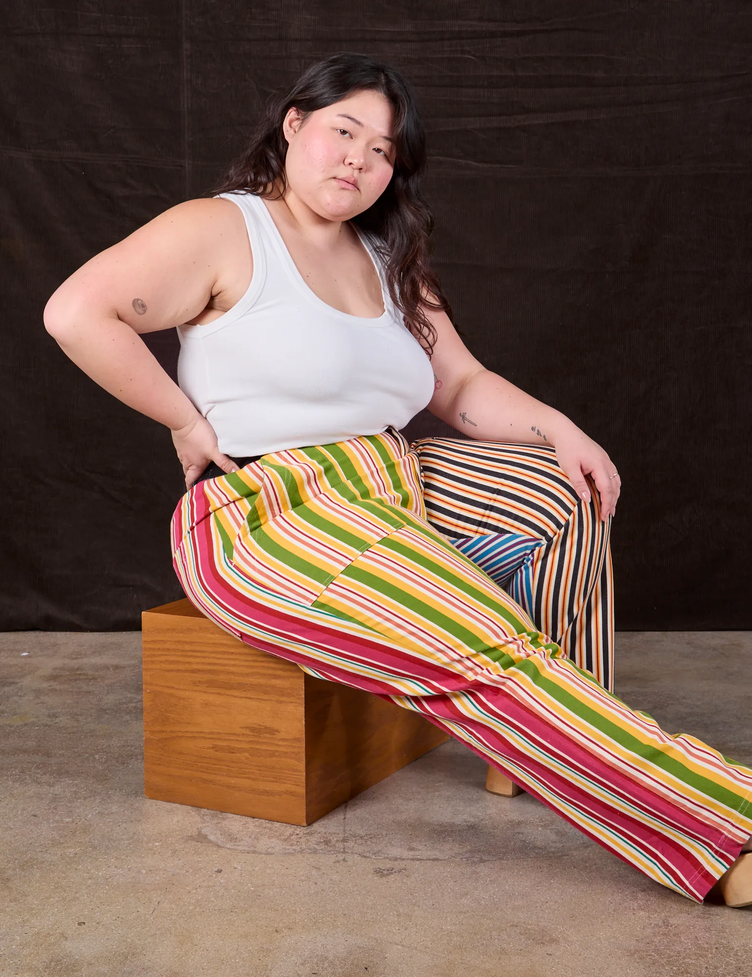 Mixed Stripe Work Pants