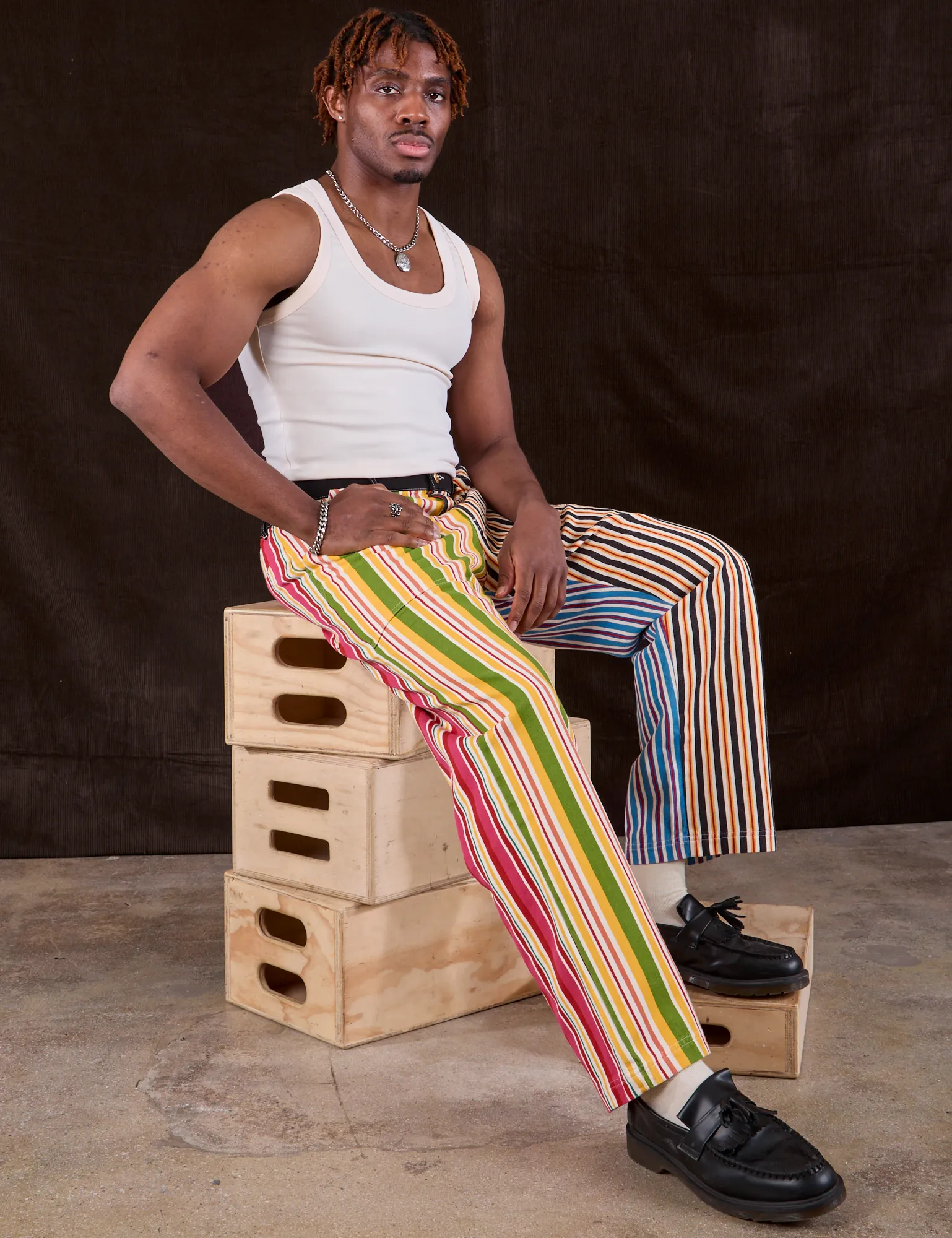 Mixed Stripe Work Pants