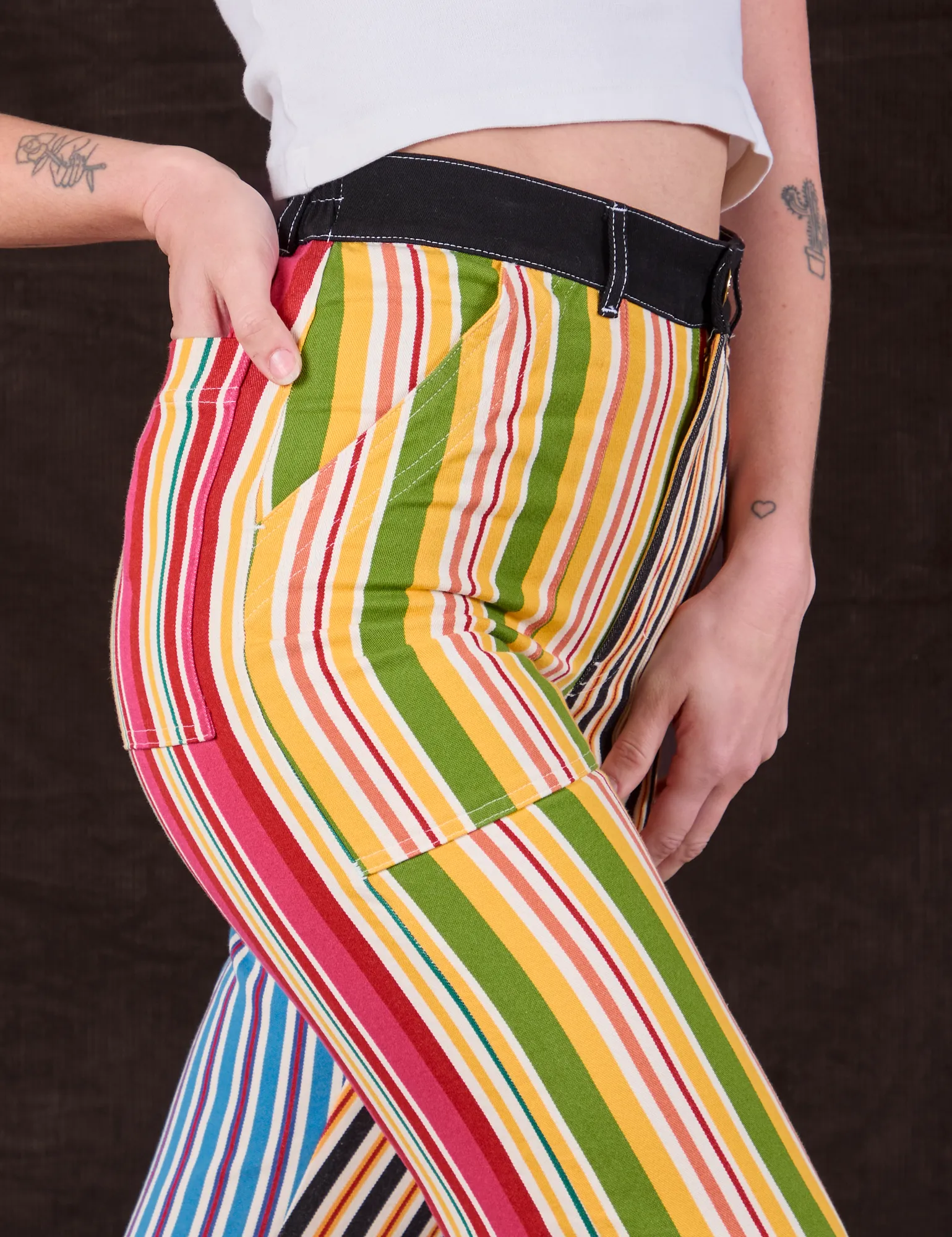 Mixed Stripe Work Pants