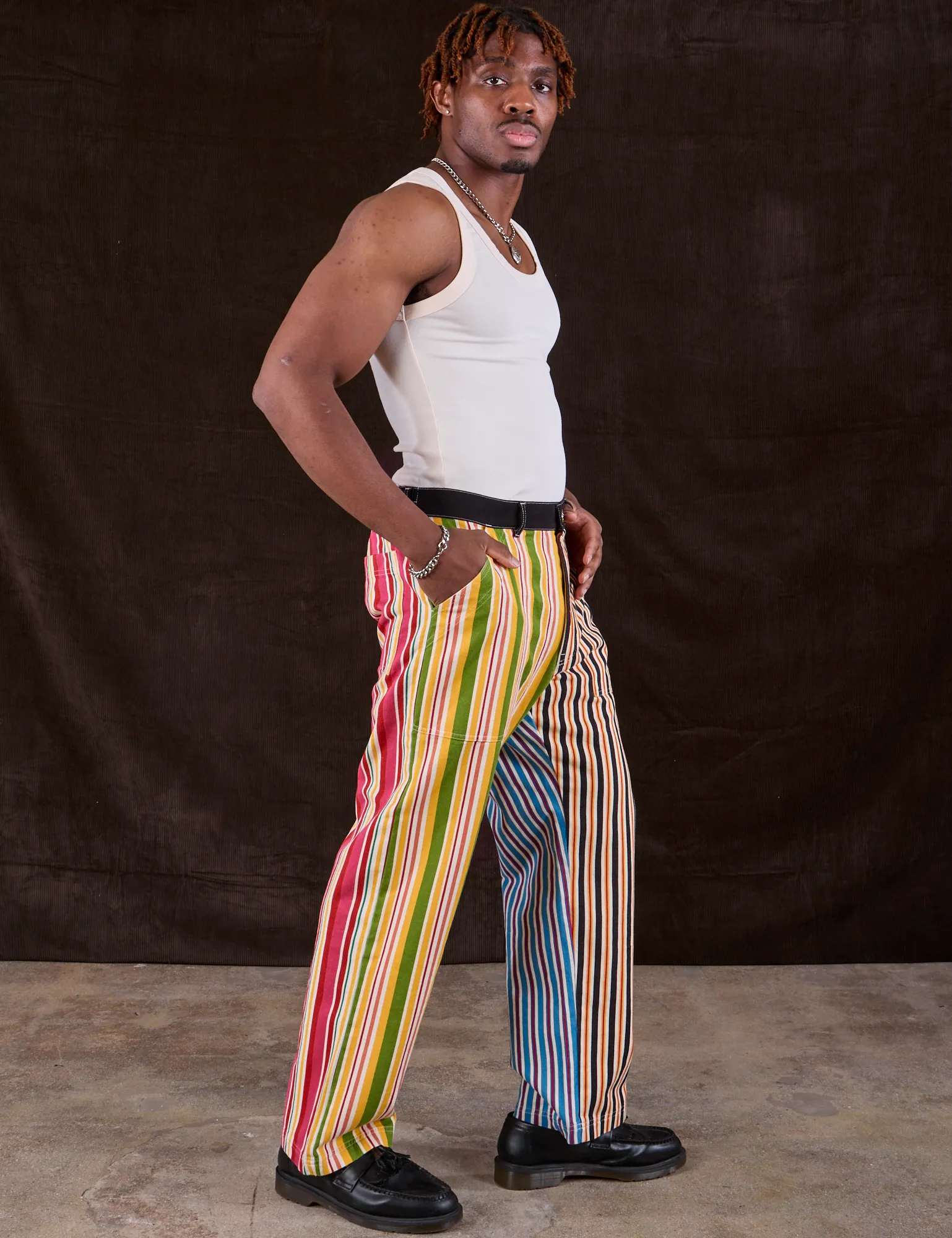 Mixed Stripe Work Pants