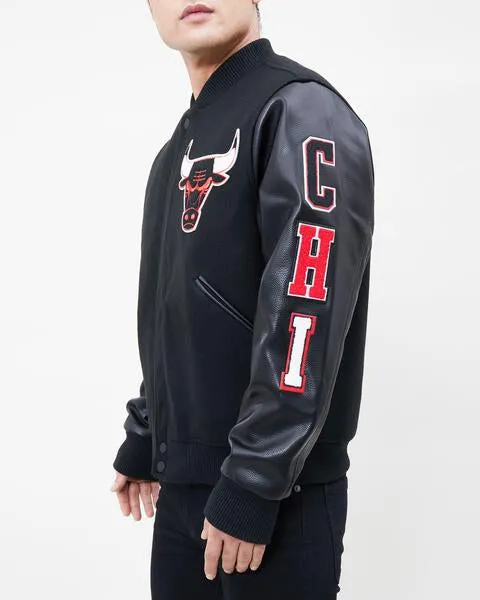 NBA CHICAGO BULLS CLASSIC WOOL MEN'S VARSITY JACKET (BLACK)