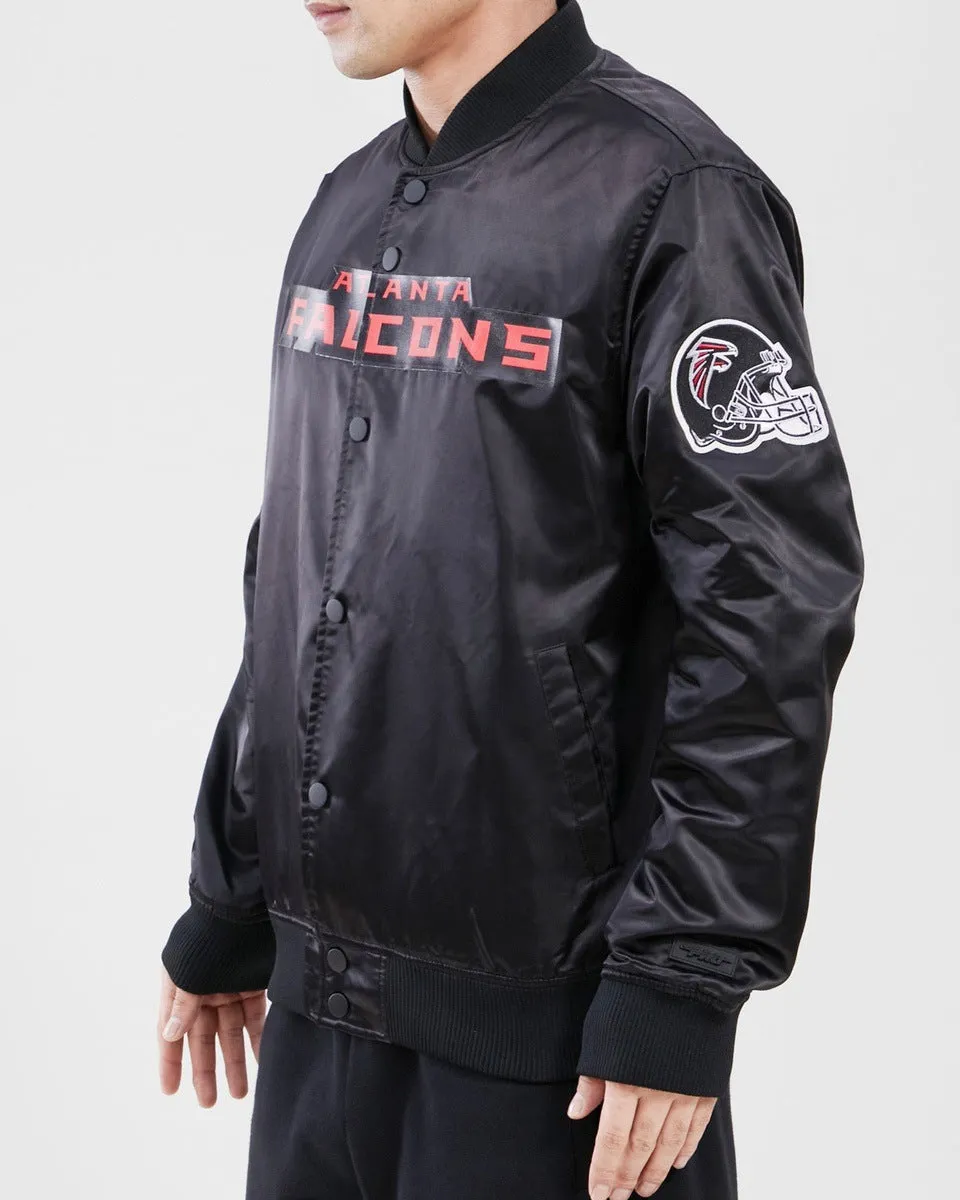 NFL ATLANTA FALCONS TEAM BIG LOGO MEN'S SATIN JACKET (BLACK)