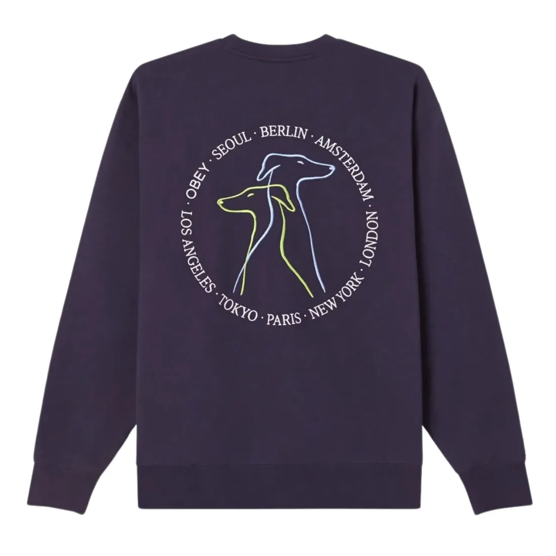 Obey City Dogs Premium Crew Sweater - Academy Navy