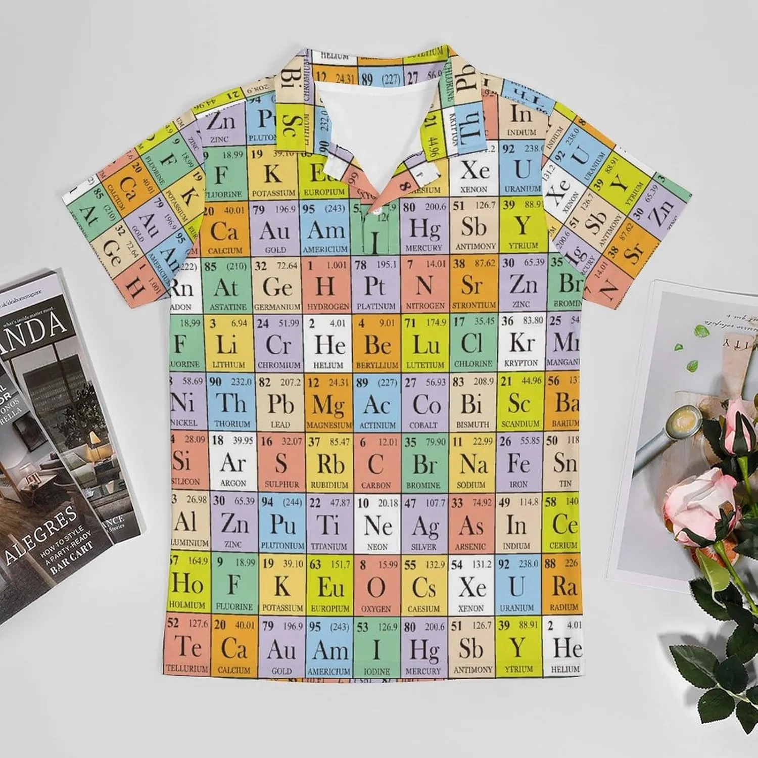 Periodic Table Classic Polo Shirts for Men Quick Dry Short Sleeve Fit Golf Tees Casual Tops