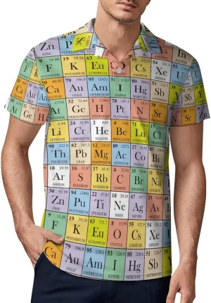 Periodic Table Classic Polo Shirts for Men Quick Dry Short Sleeve Fit Golf Tees Casual Tops