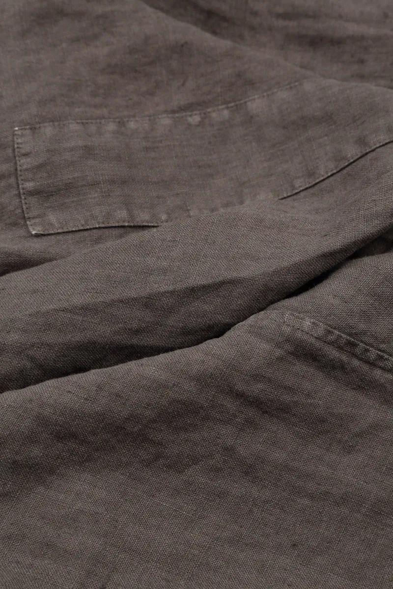 Pin Décor Off-Dye Truffle Linen Jacket