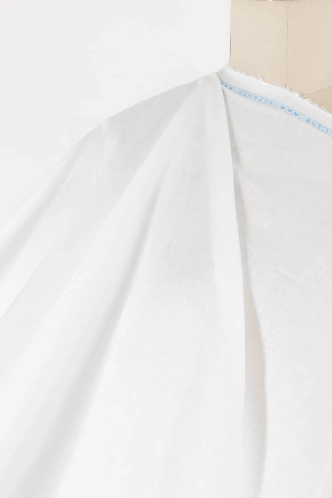 Pure White Hanky Linen Woven - ENDCUT