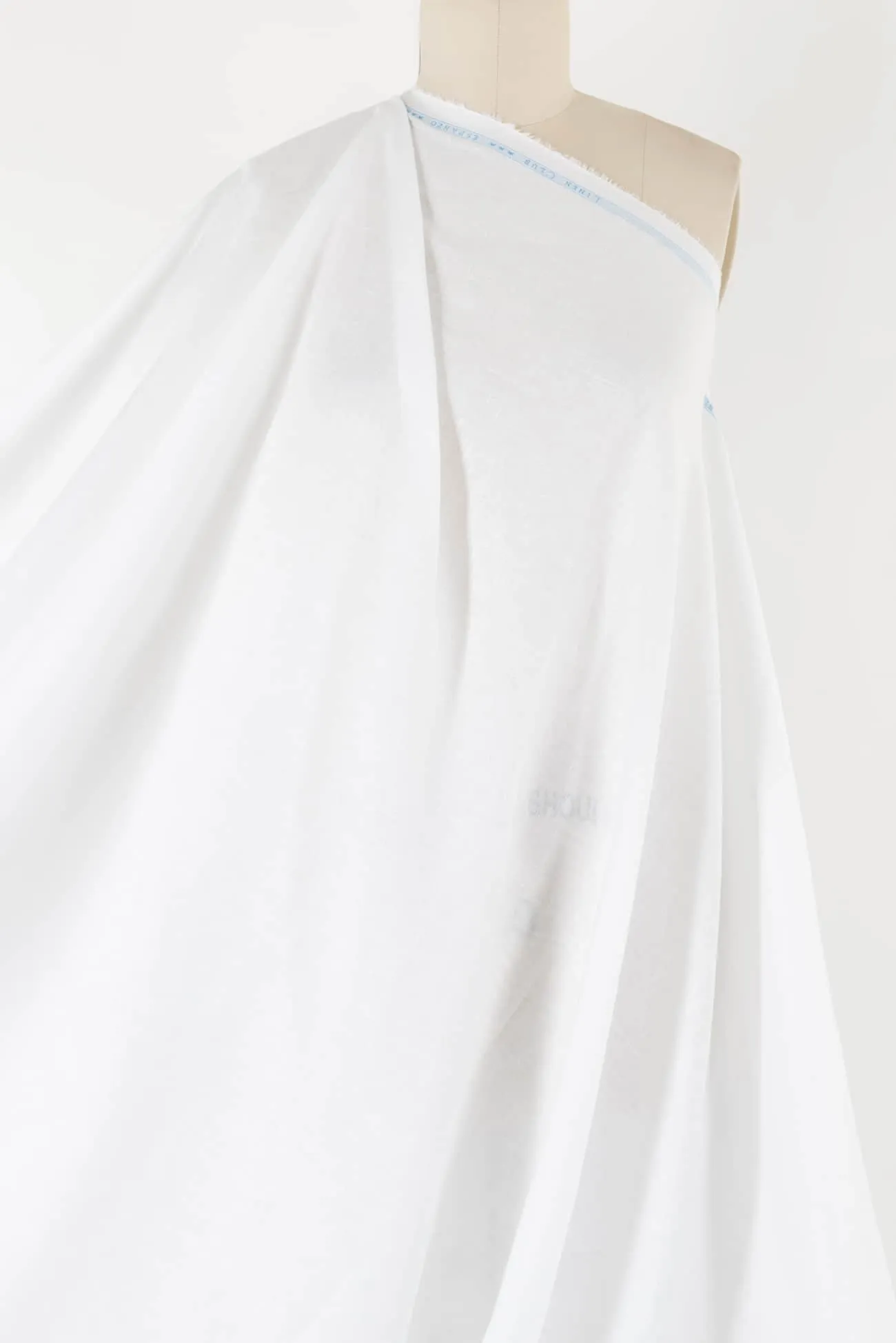 Pure White Hanky Linen Woven - ENDCUT