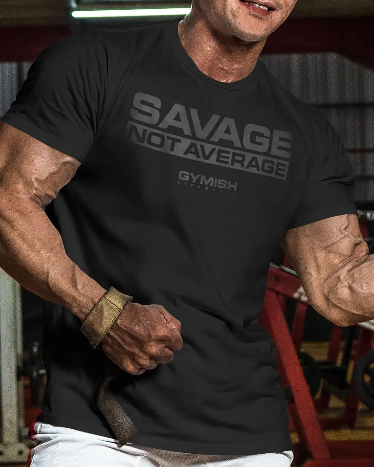 Savage Not Average Gym Workout Motivational Weightlifting Mens T-Shirt