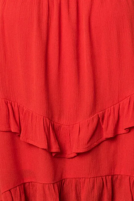 Sleeveless Asymmetrical Hem Line Tiered Top -  Online Exclusive