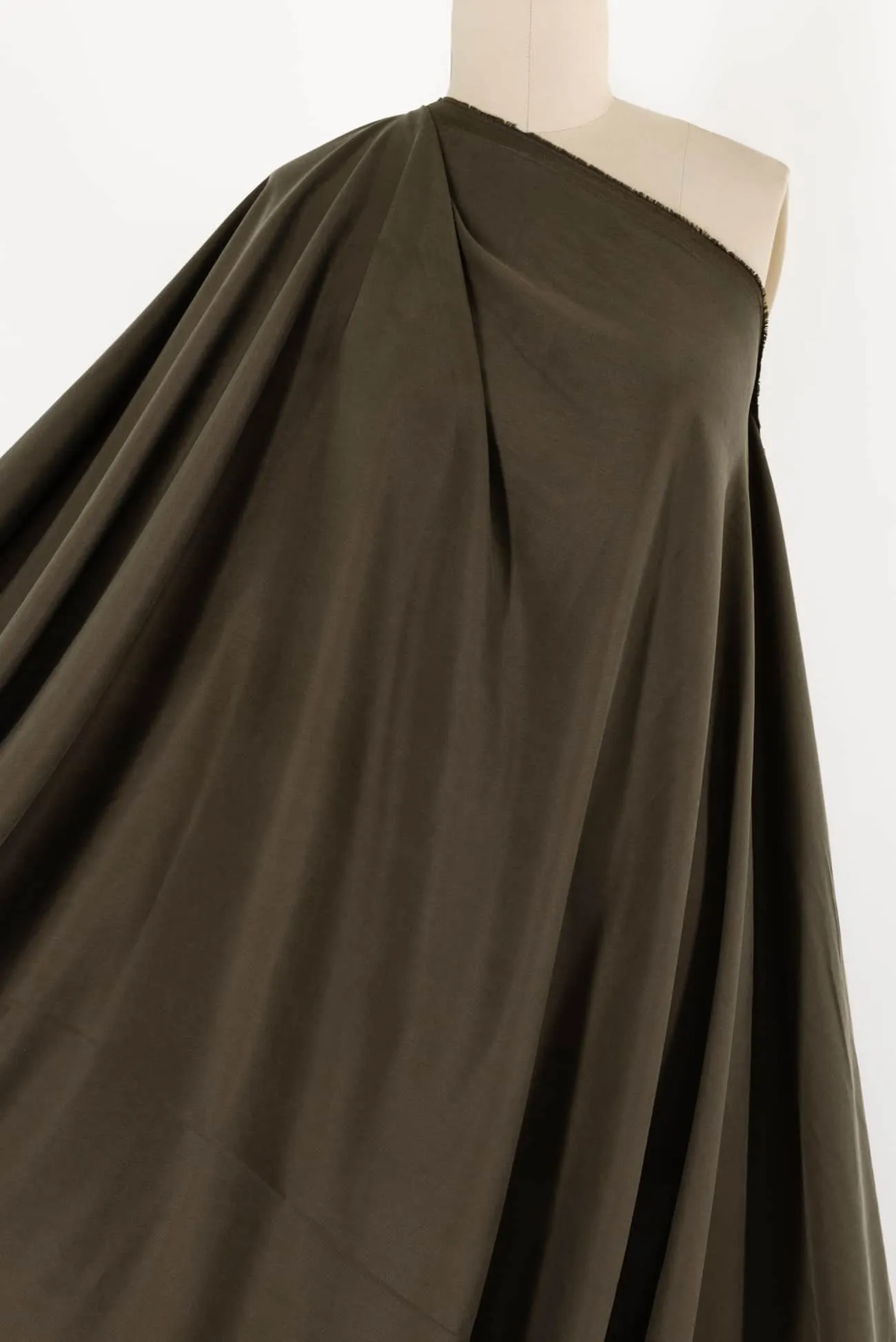 Spanish Olive Washed Rayon Woven - ENDCUT
