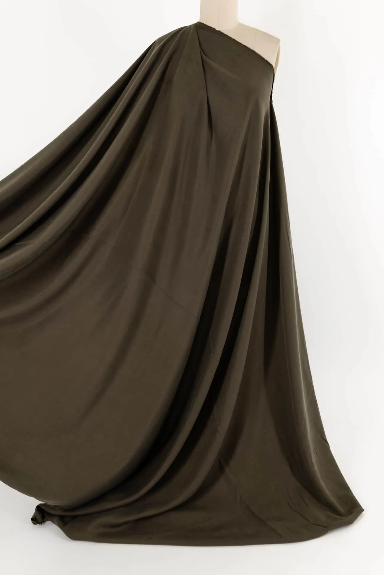 Spanish Olive Washed Rayon Woven - ENDCUT