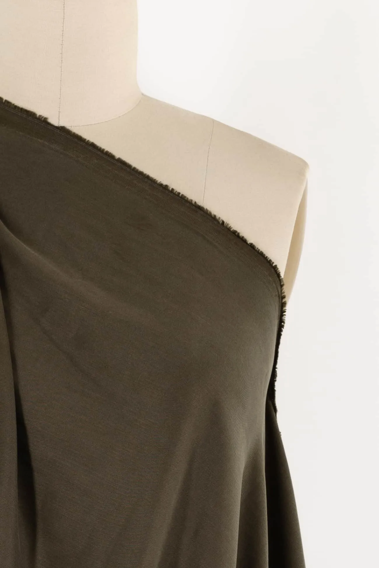 Spanish Olive Washed Rayon Woven - ENDCUT
