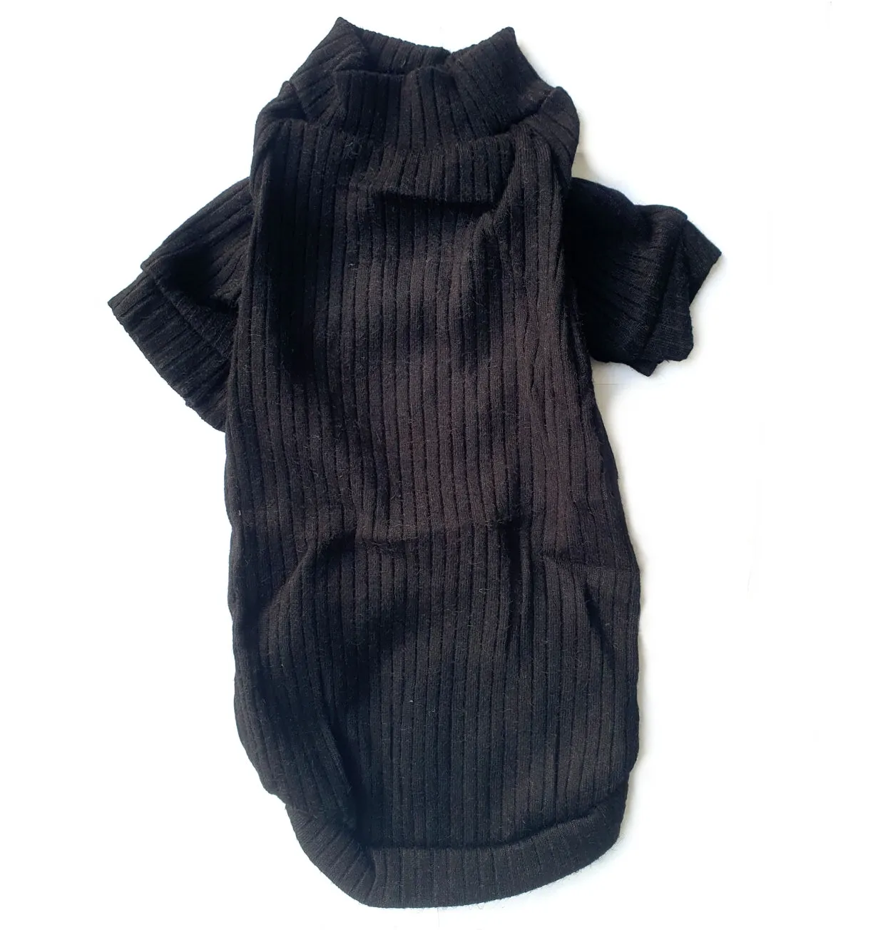 Sphynx Cat Ribbed Stretch Knit - Black