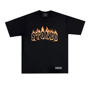 Stoned Retro : Flame Tee Black