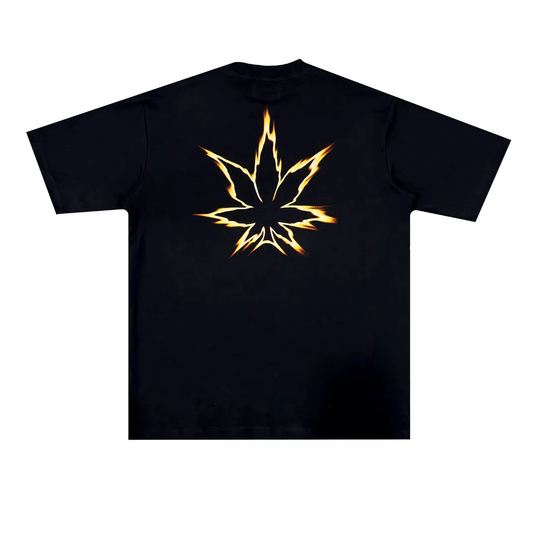 Stoned Retro : Flame Tee Black