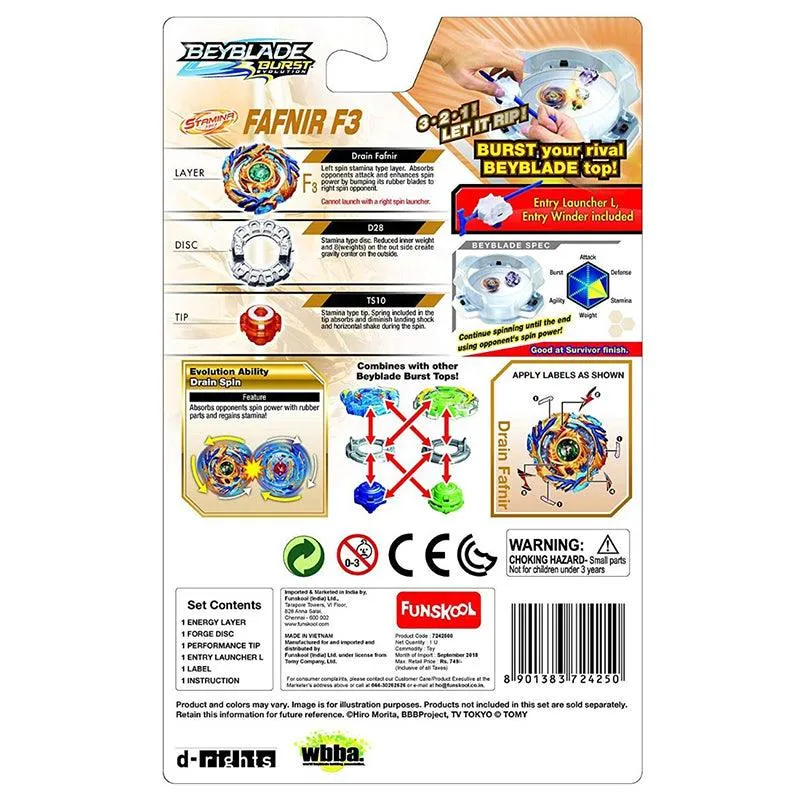 Takaratomy Beyblade Burst Evolution Drain Fafnir F3