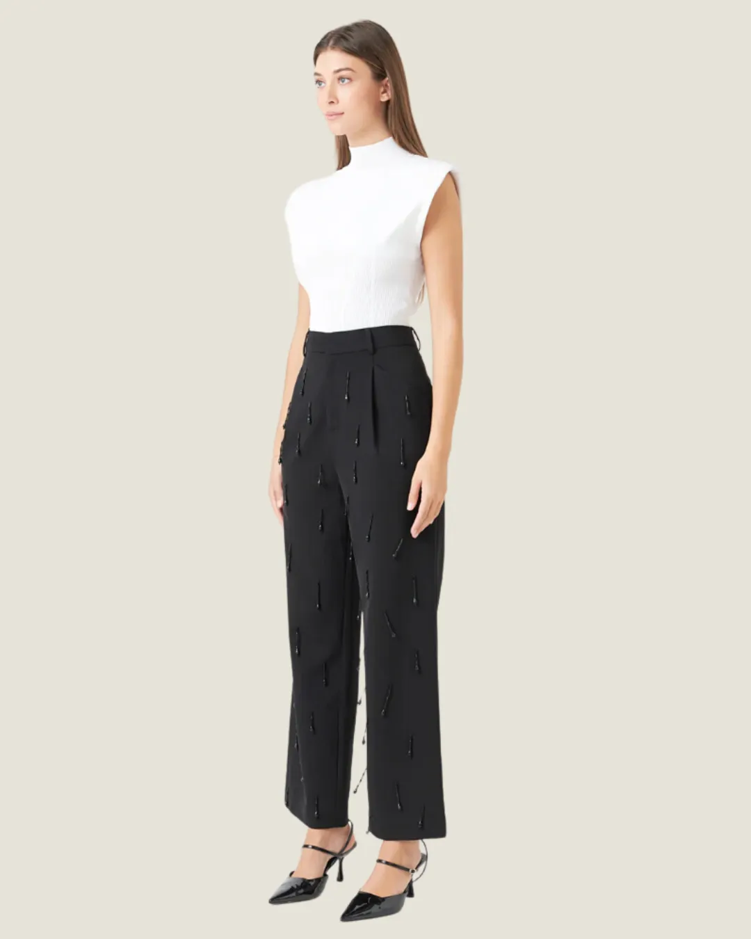 The Party Pants: Black Beaded Pants