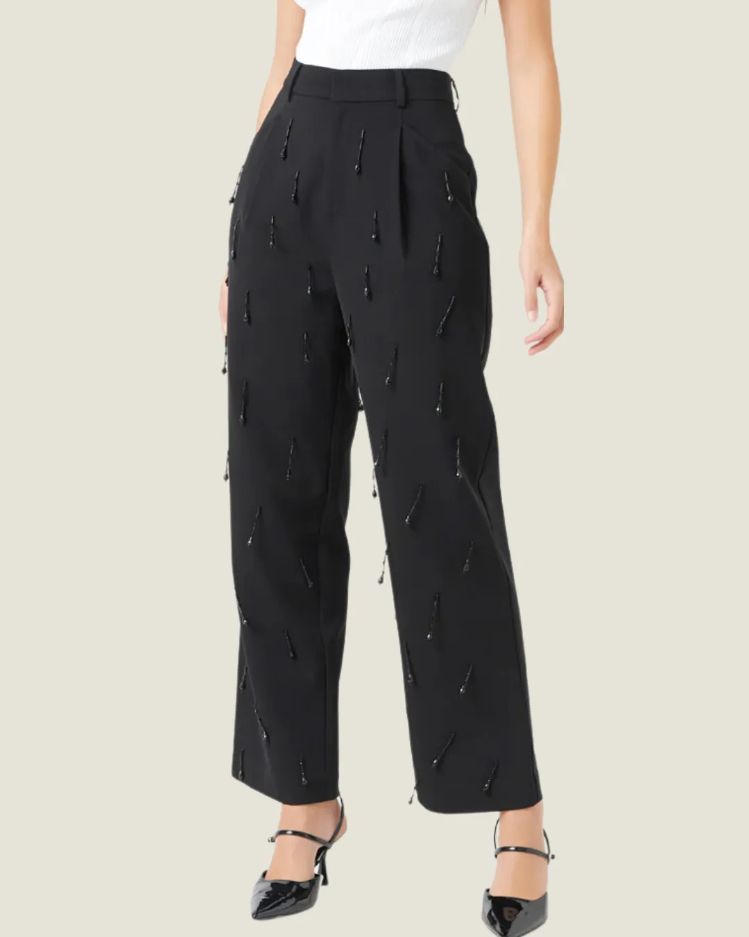 The Party Pants: Black Beaded Pants