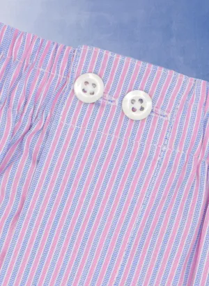The Perfect Boxer Short in Double Vertical Stripe in Medium Blue