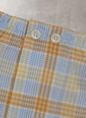 The Perfect Boxer Short in Light Blue and Orange Plaid