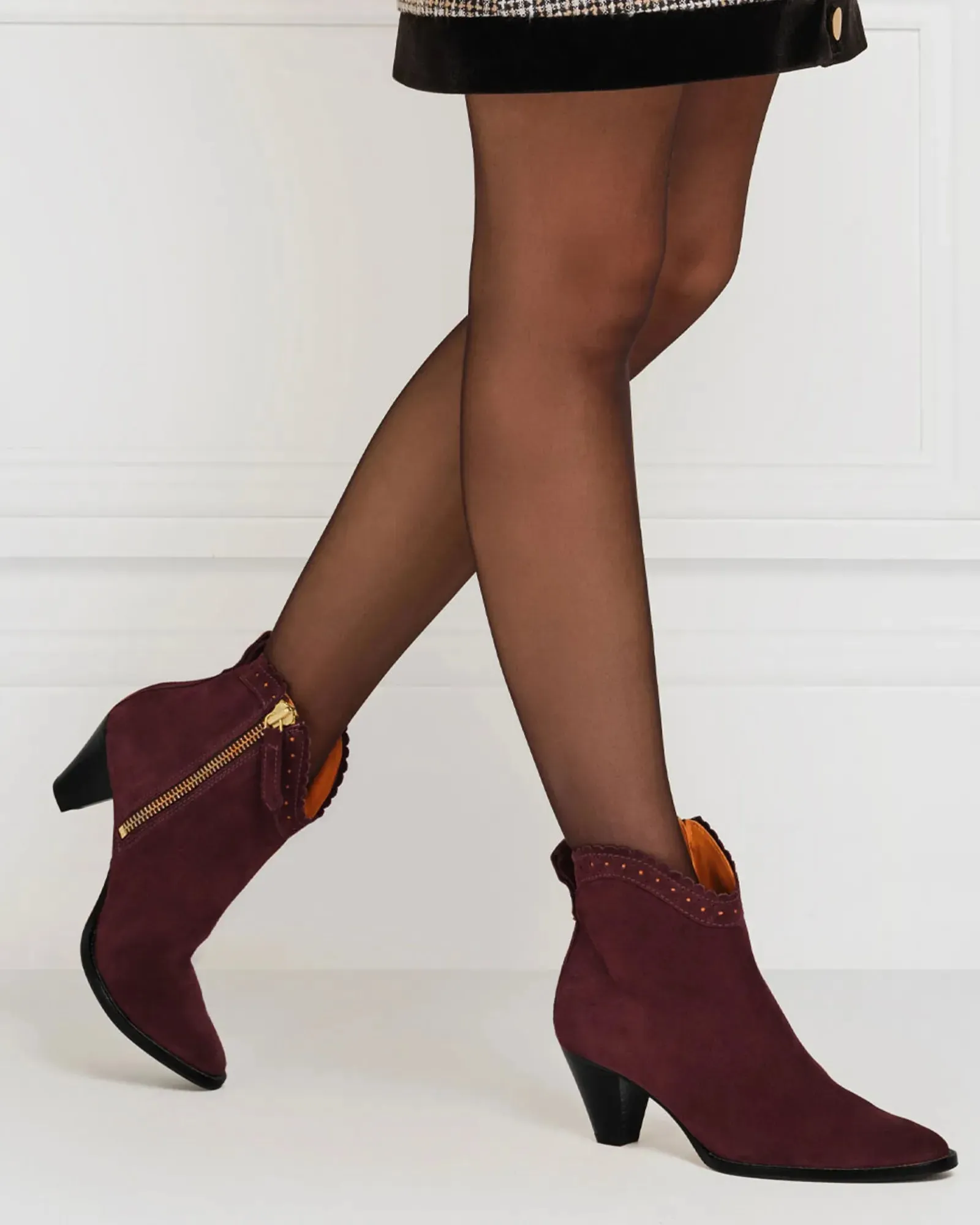 The Regina Ankle Boot - Plum Suede