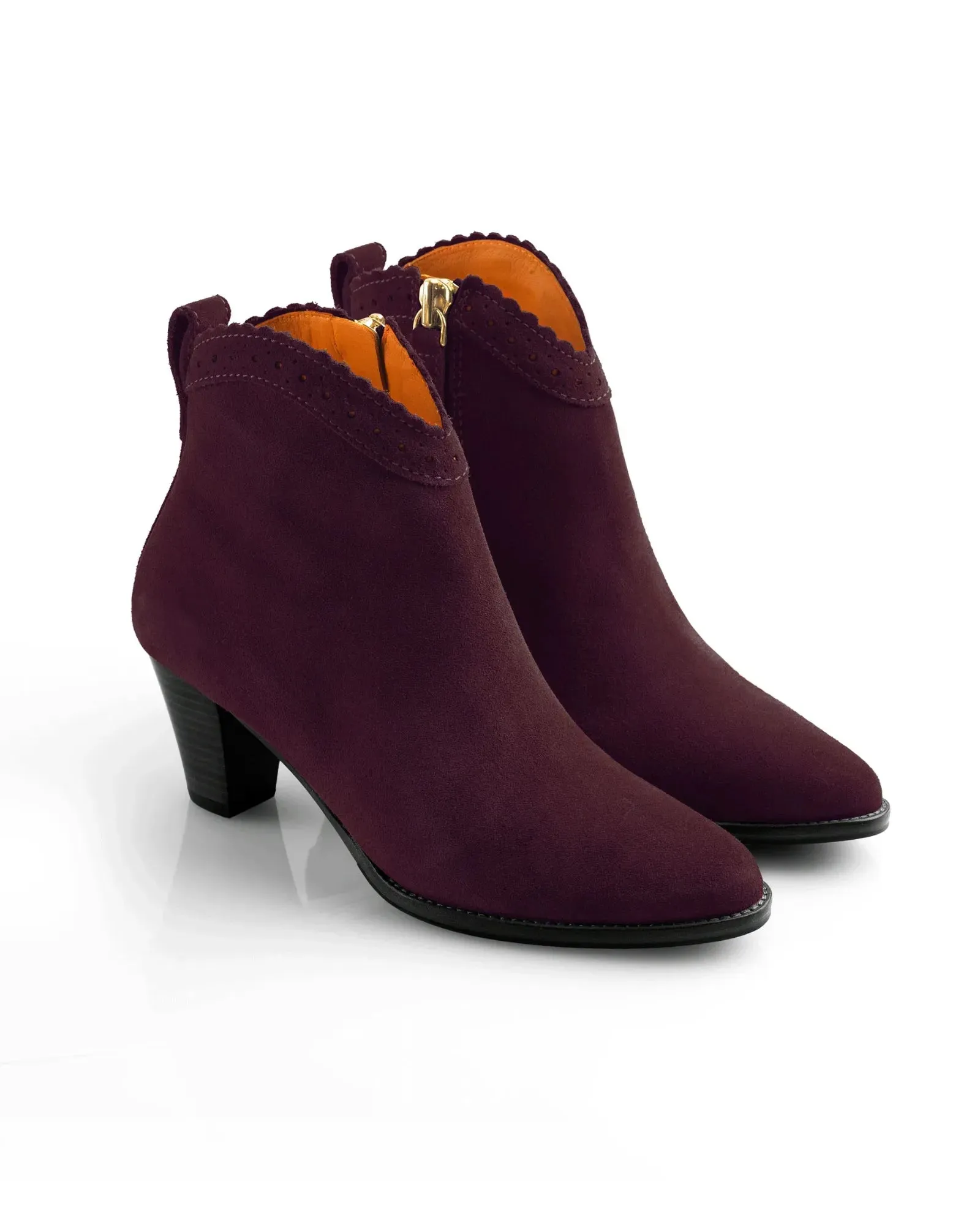 The Regina Ankle Boot - Plum Suede