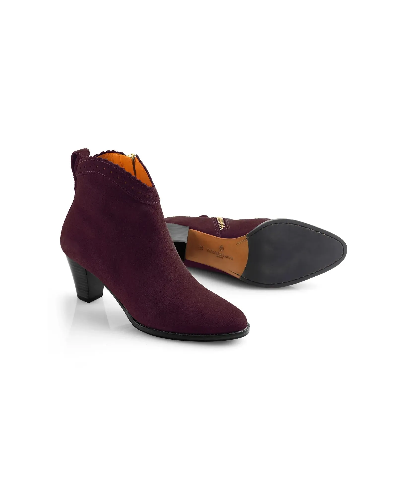 The Regina Ankle Boot - Plum Suede