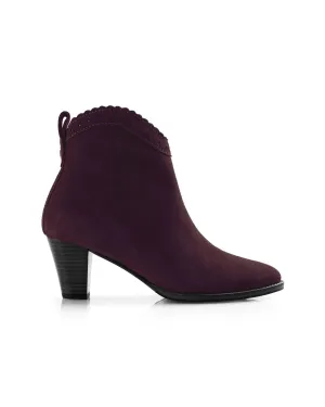 The Regina Ankle Boot - Plum Suede