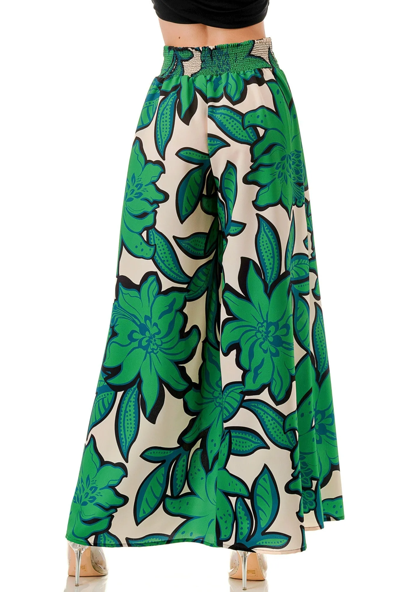Tropical Green Palazzo Pants