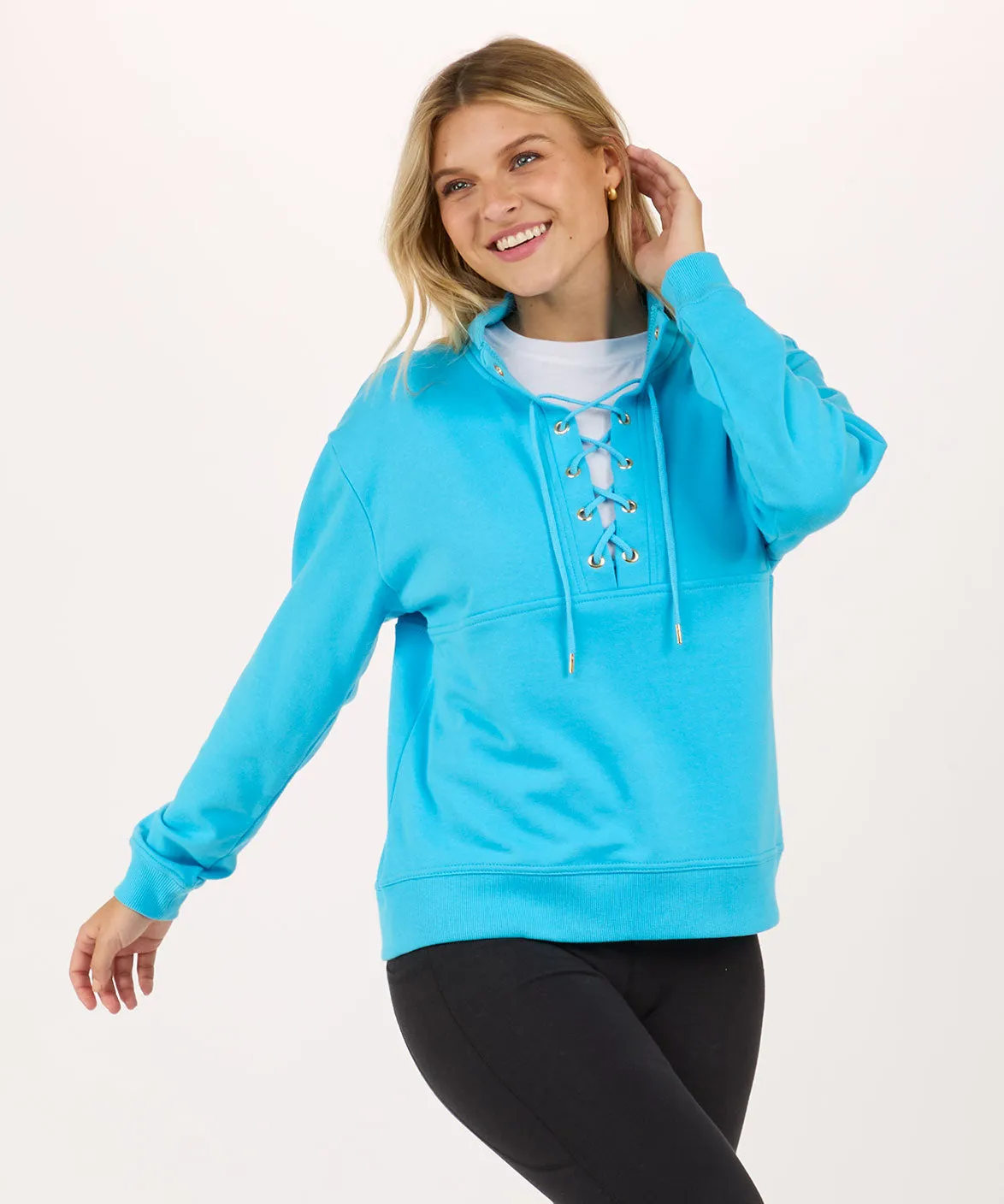 Women's Long Sleeve Lace Up Pullover