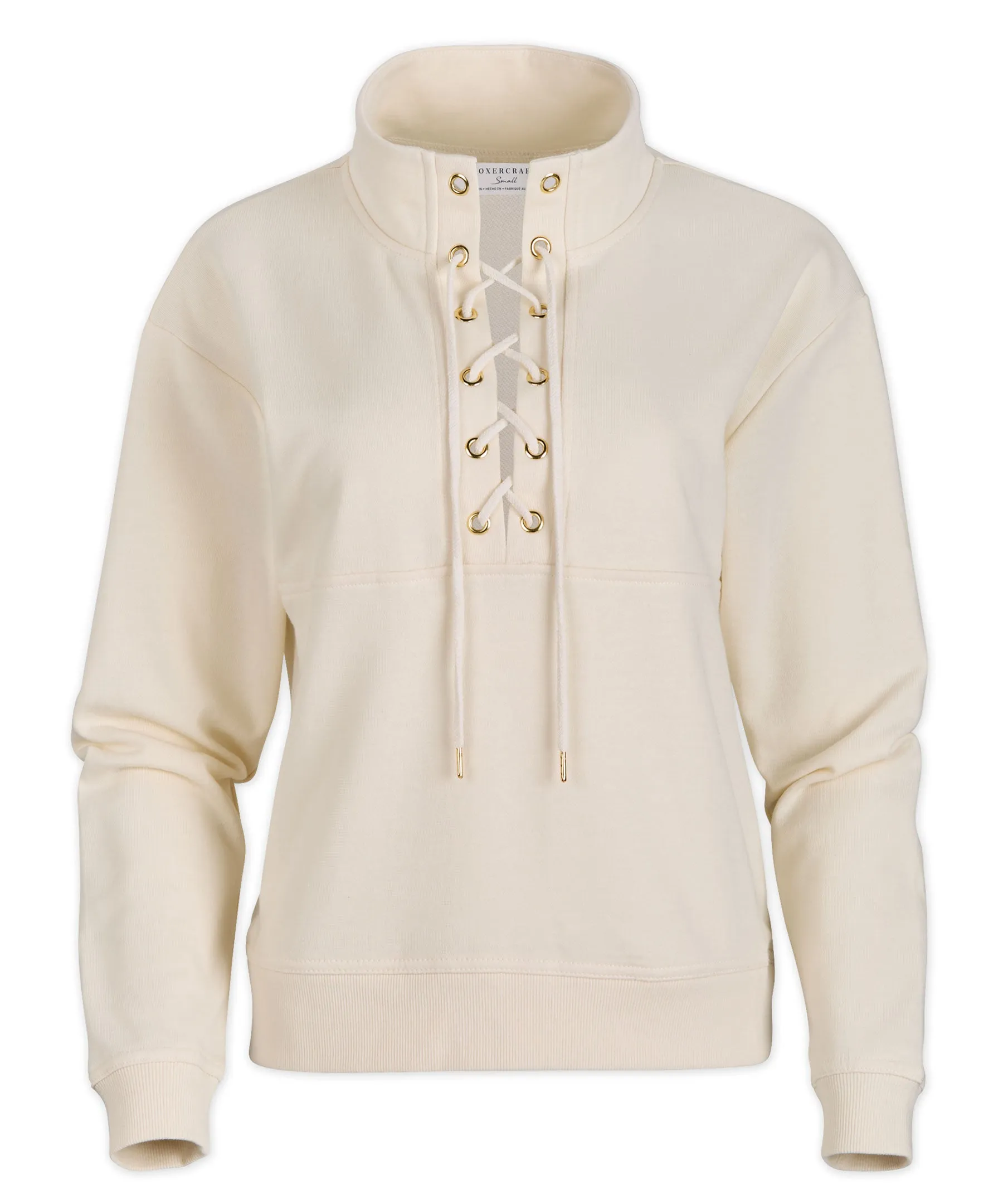 Women's Long Sleeve Lace Up Pullover