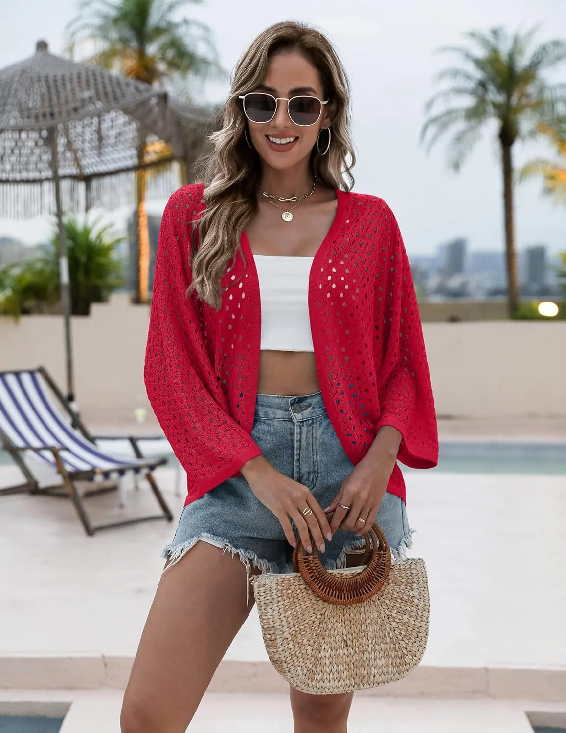 Zeagoo Womens Summer Crochet Cardigan Sweaters